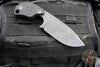 Blackside Customs/Strider Knives SLCC Fixed Blade- Drop Point Edge- Black G-10 Scale- Flamed Titanium Blade