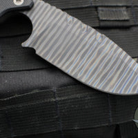 Blackside Customs/Strider Knives SLCC Fixed Blade- Drop Point Edge- Black G-10 Scale- Flamed Titanium Blade