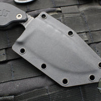 Blackside Customs/Strider Knives SLCC Fixed Blade- Drop Point Edge- Black G-10 Scale- Flamed Titanium Blade