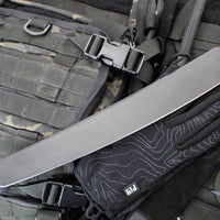Blackside Customs Tokyo Drifter Fixed Blade Wakizashi- Black Blade Finish- Black Aluminum Scales- Black HW BSC-TD-BLK-BLKA