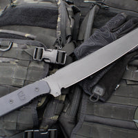 Blackside Customs Tokyo Drifter Fixed Blade Wakizashi- Black Blade Finish- Black Aluminum Scales- Black HW BSC-TD-BLK-BLKA