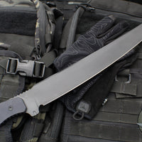 Blackside Customs Tokyo Drifter Fixed Blade Wakizashi- Black Blade Finish- Black Aluminum Scales- Black HW BSC-TD-BLK-BLKA