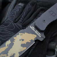 Blackside Customs Tokyo Drifter Fixed Blade Wakizashi- Multicam Over Black Finish- Black Aluminum Scales- Black HW BSC-TD-MULTIOB-BLKA