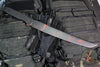 Blackside Customs Tokyo Drifter Fixed Blade Wakizashi- Red Splatter On Black Blade- Black G-10 Scales- Black HW BSC-TD-BLKREDS-BLKG10