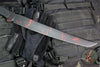 Blackside Customs Tokyo Drifter Fixed Blade Wakizashi- Red Splatter On Black Blade- Black G-10 Scales- Black HW BSC-TD-BLKREDS-BLKG10