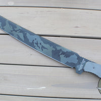 Blackside Customs Tokyo Drifter Fixed Blade Wakizashi- Black Multicam Blade Finish- Titanium Scales- Black HW BSC-TD-BLKCAMO-TI