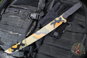 Blackside Customs Tokyo Drifter Fixed Blade Wakizashi- Woodland Orange Camo Finish- Black Aluminum Scales- Black HW BSC-TD-WOODOR-BLKA
