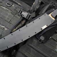 Blackside Customs Tokyo Drifter Fixed Blade Wakizashi- Woodland Orange Camo Finish- Black Aluminum Scales- Black HW BSC-TD-WOODOR-BLKA