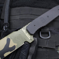 Blackside Customs Tokyo Drifter Fixed Blade Wakizashi- Woodland Topo Camo Blade Finish- Black G-10 Scales- Black HW BSC-TD-WOODTOPO-BLKG10
