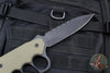 Blackside Customs Trench Boss- Single Edge Dagger - OD Green G-10 Handle Scales- Black Blade- Black Hardware