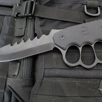 Blackside Customs Trench Boss- Single Edge Dagger - Black G-10 Handle Scales- Black REAPER Blade- Black Hardware