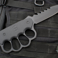 Blackside Customs Trench Boss- Single Edge Dagger - Black G-10 Handle Scales- Black REAPER Blade- Black Hardware