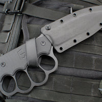 Blackside Customs Trench Boss- Single Edge Dagger - Black G-10 Handle Scales- Black REAPER Blade- Black Hardware