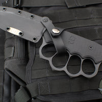 Blackside Customs Trench Boss- Single Edge Dagger - Black G-10 Handle Scales- Black Blade- Black Hardware