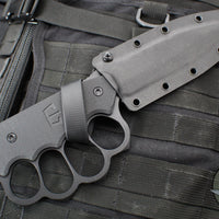 Blackside Customs Trench Boss- Single Edge Dagger - Black G-10 Handle Scales- Black Blade- Black Hardware