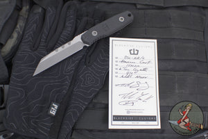 Blackside Customs Americana- SCRATCH DEAL- Covert- Reverse Tanto Edge- Two Tone Gray Matter Blade Finish- Black G-10 Scales BSC-AMCO-GMK-BLKG10 USED