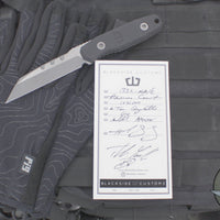 Blackside Customs Americana- Covert- Reverse Tanto Edge- Two Tone Gray Matter Blade Finish- Black G-10 Scales BSC-AMCO-GMK-BLKG10