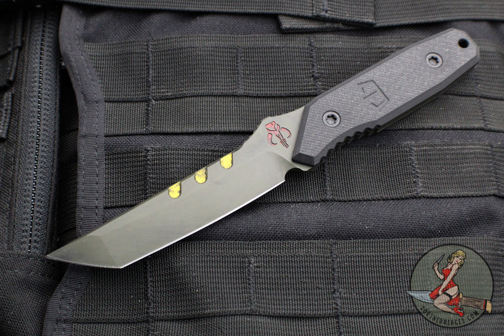 Blackside Customs Kimura Fixed Blade - Bounty Hunter Blade Finish- Black G-10 Scales BSC-K1-BOUNTY-BLKG10