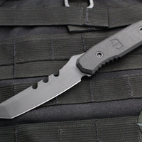 Blackside Customs Kimura Fixed Blade - Reaper Back Cut- Black Blade Finish- Black G-10 Scales BSC-K1-REAPER-BLK-BLKG10