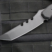 Blackside Customs Kimura Fixed Blade - Reaper Back Cut- Black Blade Finish- Black G-10 Scales BSC-K1-REAPER-BLK-BLKG10