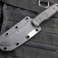 Blackside Customs Kimura Fixed Blade - Reaper Back Cut- Black Blade Finish- Black G-10 Scales BSC-K1-REAPER-BLK-BLKG10