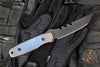 Blackside Customs Kimura Fixed Blade - Reaper Back Cut- Black Blade Finish- Flamed Titanium Scales BSC-K1-REAPER-BLK-FLTI