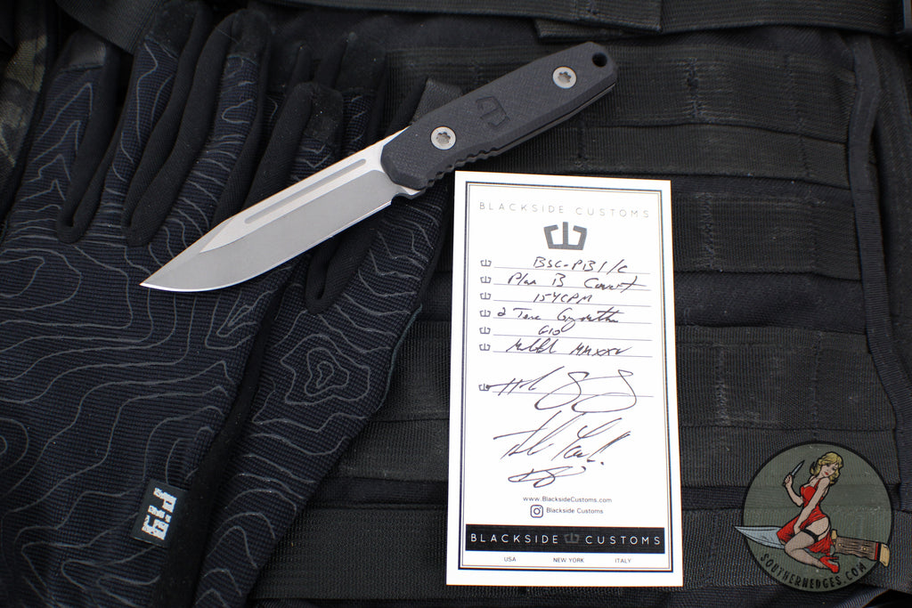 Blackside Customs Plan B- Covert- Gray Matter Finish- Black G-10 Scales BSC-PBCO-GM-BLKG10