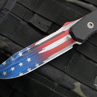 Blackside Customs Plan B Fixed Blade - Black G-10 Handle Scales- Old Glory Graphic BSC-PB-BLK-OLDGLORY