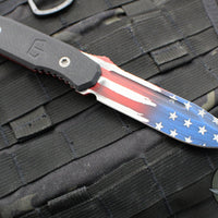 Blackside Customs Plan B Fixed Blade - Black G-10 Handle Scales- Old Glory Graphic BSC-PB-BLK-OLDGLORY