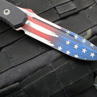 Blackside Customs Plan B Fixed Blade - Black G-10 Handle Scales- Old Glory Graphic BSC-PB-BLK-OLDGLORY