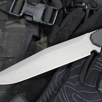 Blackside Customs Recon 1 Fixed Blade- Gray Matter Finish- Black G-10 Scales BSC-ROG1-GM-BLKG10