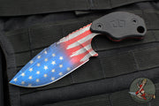 Blackside Customs/Strider Knives SLCC Fixed Blade- Drop Point Edge- Black G-10 Scale- Old Glory Finished Magnacut Blade