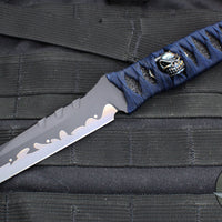 Blackside Customs Americana- Reverse Tanto Edge- Sumi Blade Finish- Cobalt Bastinelli Menuki- Bastinelli Cord Wrapped BSC-AM-SUMI-STAR-BAST