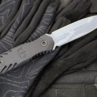 Blackside Customs Phase 7- Double Edge Dagger - Black Aluminum Scales- Grey Half Tone Camo Finished PBS27 Steel Blade BSC-P7-BLKAL-HALFGRY