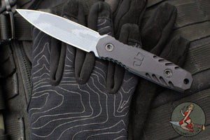 Blackside Customs Phase 7- Double Edge Dagger - Black Aluminum Scales- Grey Half Tone Camo Finished PBS27 Steel Blade BSC-P7-BLKAL-HALFGRY