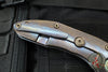 Borka Blades Custom Stitch- Cosmic Finished Titanium Handles and Clip- Satin Nightmare Grind Blade USN 2023