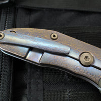 Borka Blades Custom Stitch- Cosmic Finished Titanium Handles and Clip- Satin Nightmare Grind Blade USN 2023