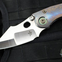 Borka Blades Custom Stitch- Cosmic Finished Titanium Handles and Clip- Satin Nightmare Grind Blade USN 2023