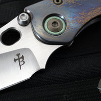 Borka Blades Custom Stitch- Cosmic Finished Titanium Handles and Clip- Satin Nightmare Grind Blade USN 2023