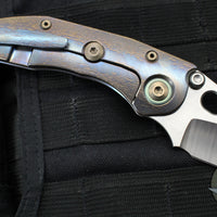 Borka Blades Custom Stitch- Cosmic Finished Titanium Handles and Clip- Satin Nightmare Grind Blade USN 2023
