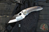 Borka Blades Custom Stitch- Cosmic Finished Titanium Handles and Clip- Satin Nightmare Grind Blade