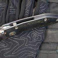 Borka Blades Custom Stitch- Cosmic Finished Titanium Handles and Clip- Satin Nightmare Grind Blade