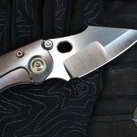 Borka Blades Custom Stitch- Cosmic Finished Titanium Handles and Clip- Satin Nightmare Grind Blade