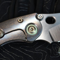 Borka Blades Custom Stitch- Cosmic Finished Titanium Handles and Clip- Satin Nightmare Grind Blade