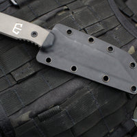 Blackside Customs Americana- Reverse Tanto Edge- Black With Blood Spattered Finish- Titanium Handle Scales BSC-AM-TI-MOC