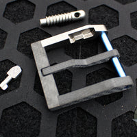 Blackside Customs Modular Belt Buckle- Carbon Fiber with Blue Titanium Hardware - with Hidden Handcuff Key