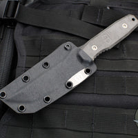 Blackside Customs Kimura Fixed Blade - Black Blade Finish- Black Carbo Camo Scales BSC-K1-BLK-BLKCC