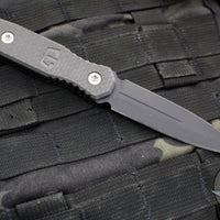 Blackside Customs Phase 7 Double Edge Dagger - Black with Carbon Fiber Scales BSC-P7-BLK-CF