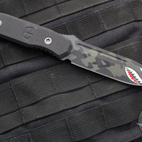 Blackside Customs Plan B Fixed Blade - Black G-10 Handle Scales- Black Camo Flying Tiger Graphic BSC-PB-BLK-FLYINGTIGER