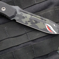 Blackside Customs Plan B Fixed Blade - Black G-10 Handle Scales- Black Camo Flying Tiger Graphic BSC-PB-BLK-FLYINGTIGER